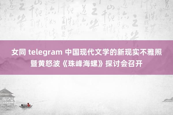 女同 telegram 中国现代文学的新现实不雅照暨黄怒波《珠峰海螺》探讨会召开