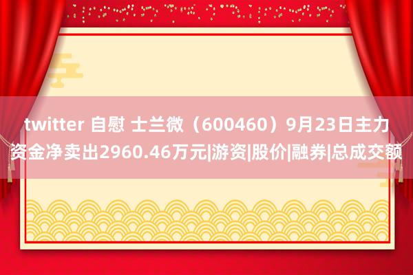 twitter 自慰 士兰微（600460）9月23日主力资金净卖出2960.46万元|游资|股价|融券|总成交额