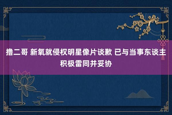 撸二哥 新氧就侵权明星像片谈歉 已与当事东谈主积极雷同并妥协